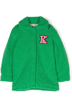 Kenzo Logo-embroidered fleece coat