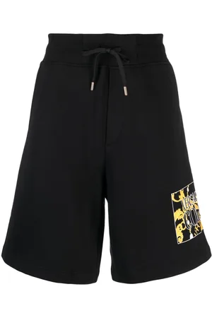 VERSACE Logo-print cotton track shorts