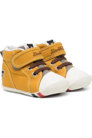 Miki House Embroidered-logo touch-strap sneakers