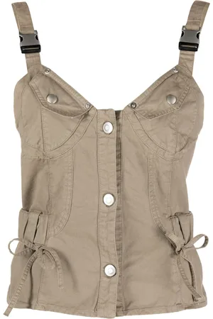 COPERNI Buckle-embellished cotton corset top