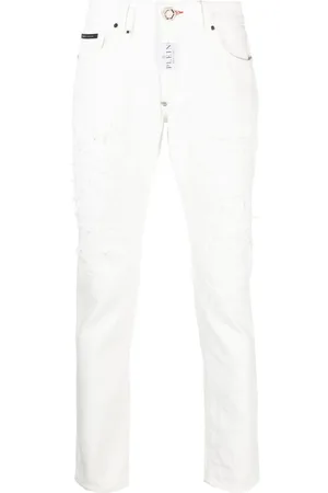 Philipp Plein Distressed straight-leg jeans