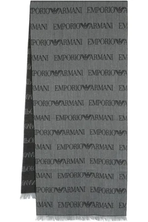 Emporio Armani Monogram-pattern knitted scarf