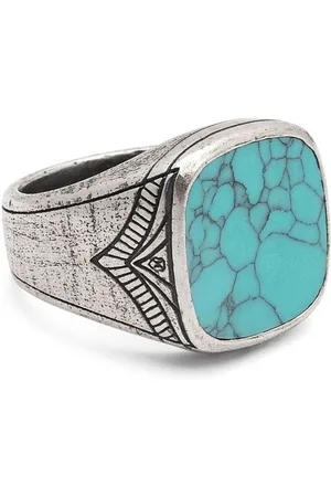 Nialaya Genuine Turquoise Signet ring