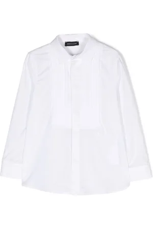 MONNALISA Pintuck-detail cotton shirt