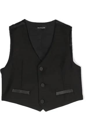MONNALISA Logo-embroidered sleeveless waistcoat