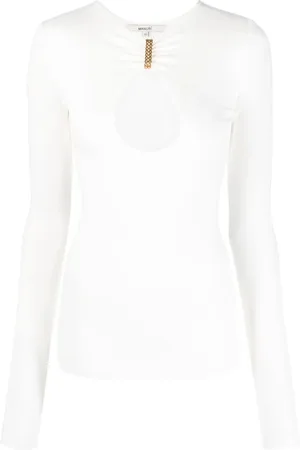 MANURI Cut-out detail long-sleeve top