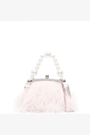 MONNALISA Feather-detailing clutch bag