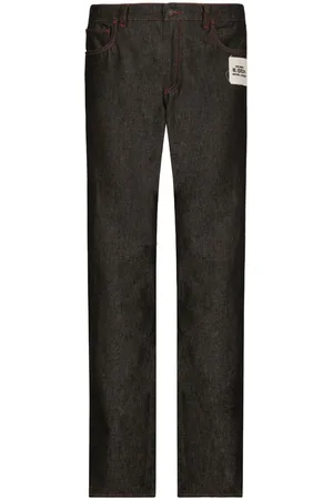Dolce & Gabbana Logo-patch wide-leg jeans