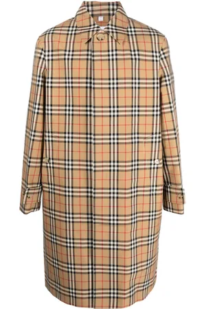 Burberry Check-pattern cotton trench coat