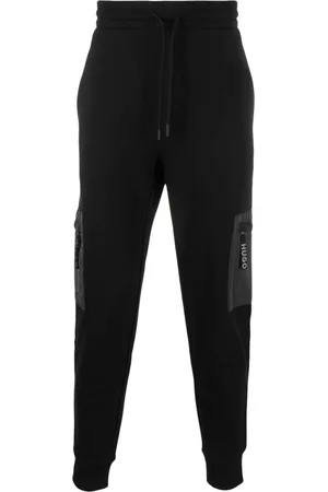 HUGO BOSS Branded-zip puller cotton track pants