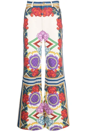 La DoubleJ Liberty-print flared jeans