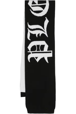 Philipp Plein Gothic Plein intarsia knit-logo scarf
