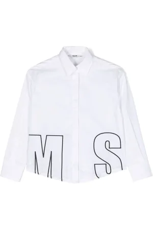 Msgm Logo-embroidered cotton shirt