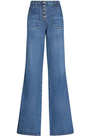 Etro Floral-embroidered flared jeans