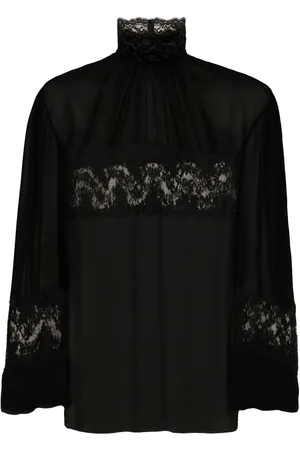 Dolce & Gabbana Lace-embellished high-neck blouse