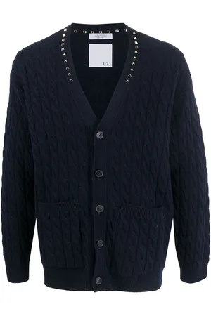 VALENTINO GARAVANI Rockstud-embellished cable-knit cardigan