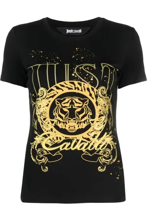 Roberto Cavalli Tiger Head-motif cotton T-shirt