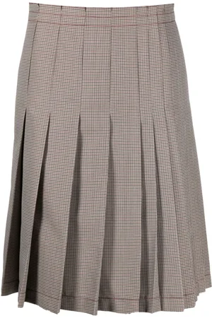 Marni Check-print pleated midi skirt