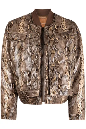 REJINA PYO Wells snakeskin-print bomber jacket