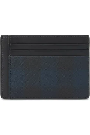 Burberry Check-pattern clip card holder