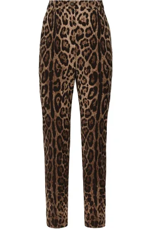 Dolce & Gabbana High-waisted leopard-print trousers