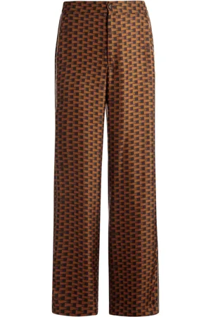 Bally Pennant-print silk trousers