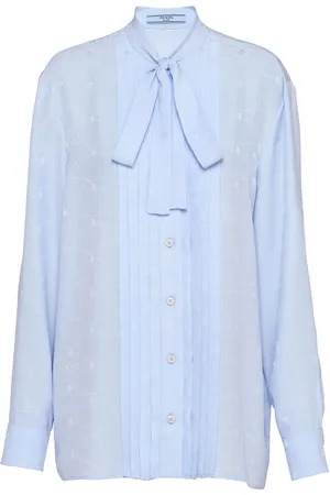 Prada Jacquard crepe-de-chine blouse