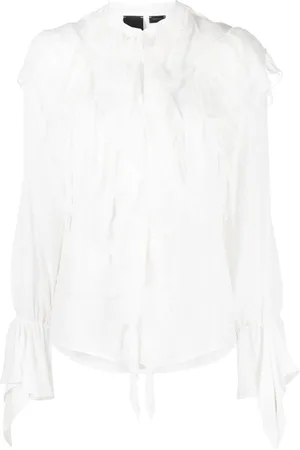 Pinko Round-neck ruffled blouse