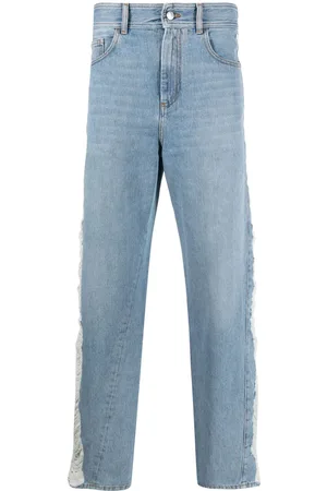 GCDS Ripped high-rise straight-leg jeans