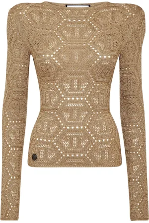 Philipp Plein Logo-embroidered knitted top