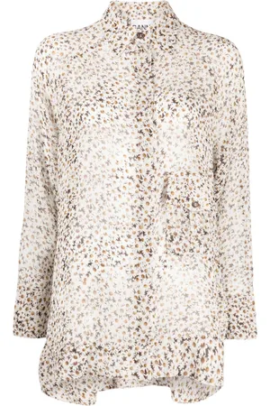 Ganni Floral-print long-sleeve shirt