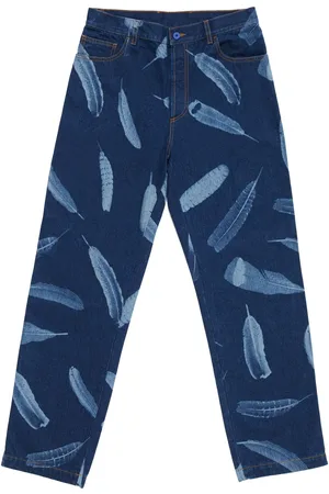 MARCELO BURLON Feathers straight-leg jeans
