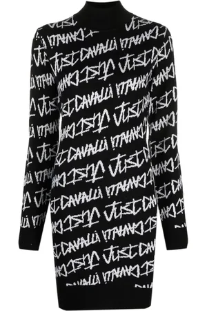 Roberto Cavalli Intarsia-knit logo dress