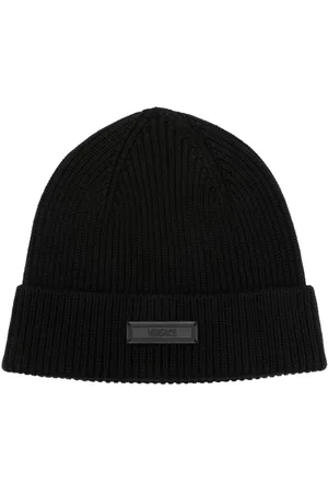 VERSACE Logo-appliqu??? wool beanie