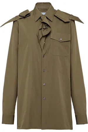 Prada Floral-embellished poplin shirt