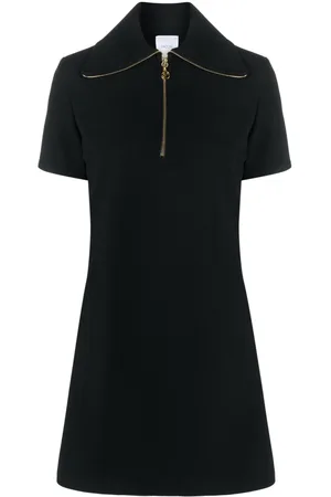 Patou Short-sleeve zip-detail dress