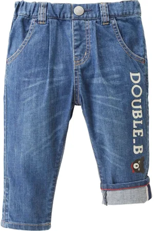 Miki House Logo-print straight-leg jeans