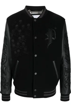 Philipp Plein Gothic Plein logo-appliqu?? varsity jacket