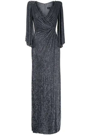 Jenny Packham Luna stud-embellished draped gown