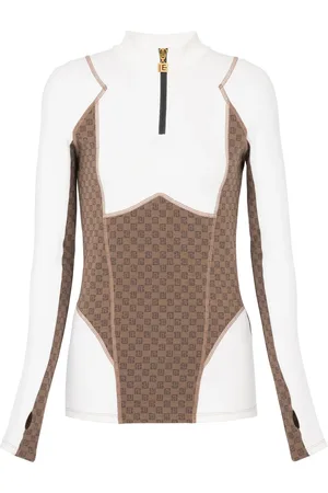 Balmain Monogram jacquard knit top