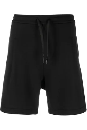 A PAPER KID Logo-patch cotton track shorts