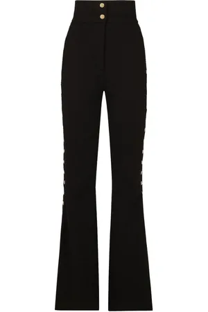 Dolce & Gabbana Button-detail bootcut high-waisted trousers