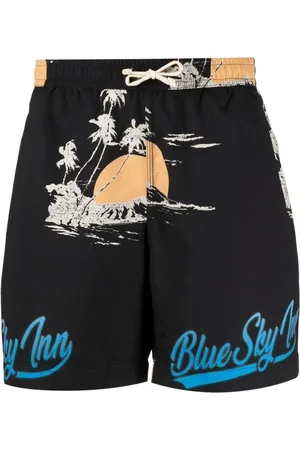 BLUE SKY INN Palm-tree print swim shorts