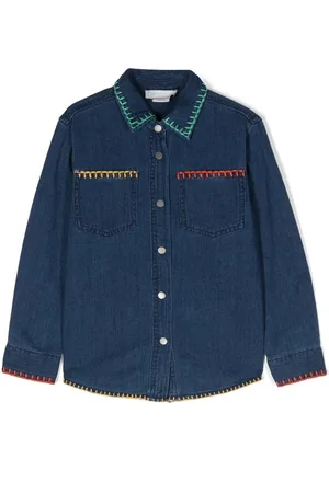 Stella McCartney Floral-patch denim shirt