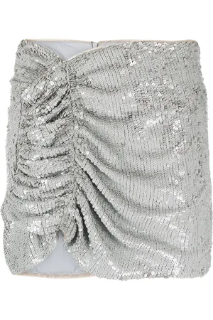 The Mannei Ruched-detail sequined miniskirt