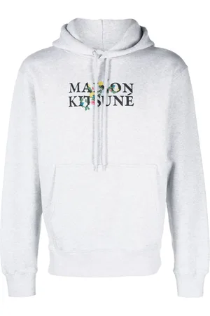 Maison Kitsuné Logo-print drawstring cotton hoodie