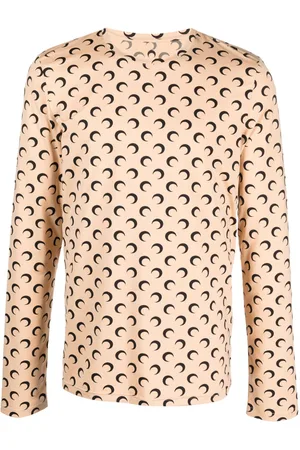 Marine Serre Crescent Moon-print long-sleeve top