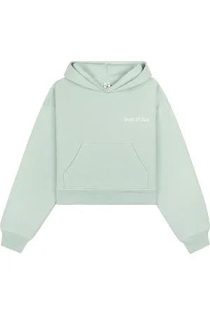 Sporty & Rich Logo-embroidered cropped hoodie