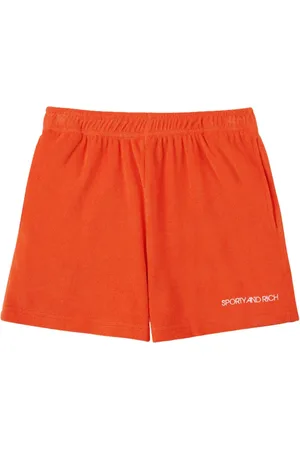 Sporty & Rich Logo-embroidered cotton shorts