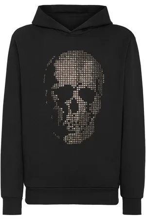 Philipp Plein Logo-embroidered cotton hoodie